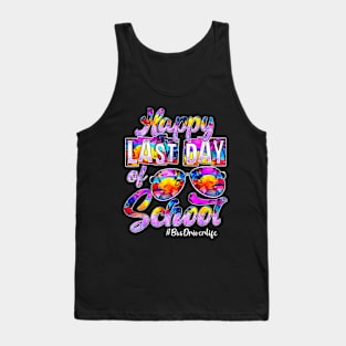 Last Day Of School Glasses Tie Dye Bus Driver Tank Top